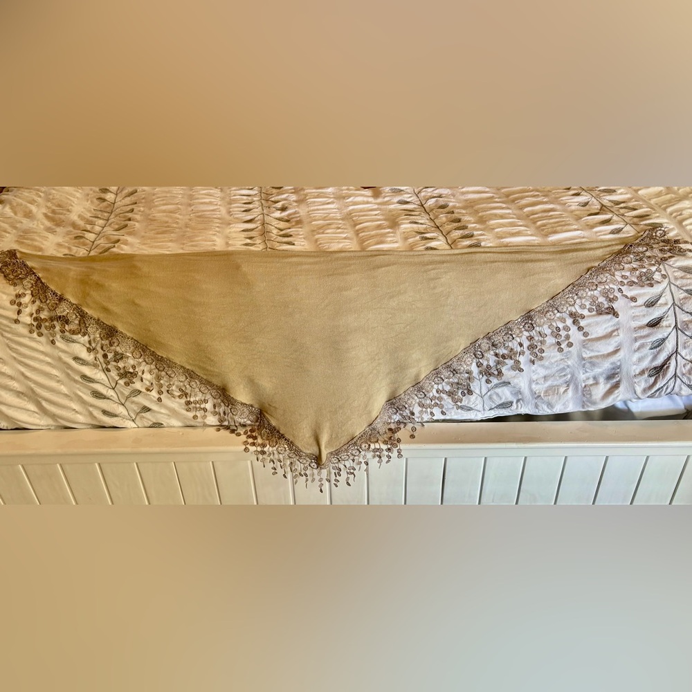 Italian-made Scarf with Lace Trim